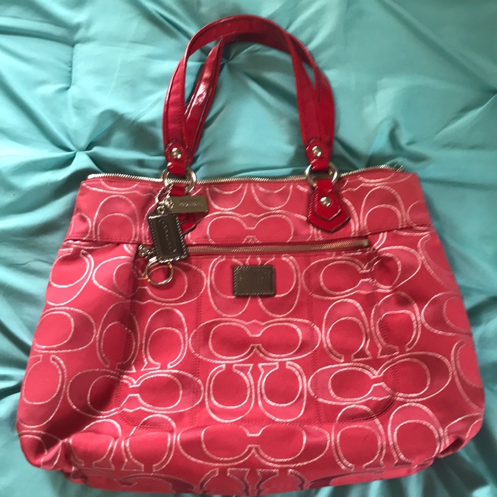 Large coach poppy tote